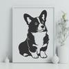 Beautiful Sitting Corgi Drawing