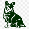 Artistic Sitting Corgi SVG