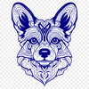 Free Ornate Corgi Digital Drawing