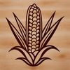 Beautiful Vector Corn Ear Design A detailed illustration of a corn ear with kernels, suitable for vector design and cutting machine stencils.