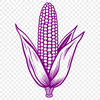 A stylized illustration of a corn on the cob, suitable for various design purposes.