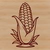 Beautiful Corn Ear Illustration A detailed illustration of a corn ear with kernels.