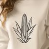 Vector Graphic Corn on the Cob A stylized illustration of a corn on the cob, suitable for vector graphics and digital design.
