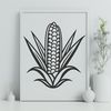 Ear of Corn Graphic Design Asset A stylized illustration of an ear of corn, suitable for graphic design and digital crafts.