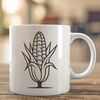 Beautiful Corn Clip Art Image A stylized illustration of a corn on the cob with kernel details.