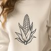 A stylized cob of corn illustration A stylized illustration of a corn on the cob, suitable for vector graphics and cutting machine designs.