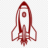 Modern Rocket Illustration A futuristic spaceship illustration designed with clean lines and modern style.