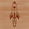Detailed Rocket Ship Design Template A detailed digital illustration of a futuristic spacecraft in flight, suitable for various design applications.