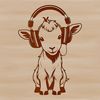 A high-quality illustration of a goat, suitable for vector designs and digital crafting.