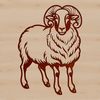 Beautiful White Ram Silhouette Vector illustration of a white ram standing in a field, suitable for clip art and design projects.