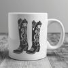 Stylized Western Footwear A pair of stylized cowboy boots, suitable for graphic design and crafting projects.