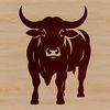 SVG Brown Cow Clip Art A cartoon illustration of a brown cow grazing in a green meadow.