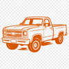 Beautiful Clip Art Pickup Truck SVG Design A digital illustration of a pickup truck designed as clip art for vector design projects.