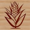 Free Stylized Corn Illustration A stylized illustration of a corn on the cob, suitable for use as clip art in digital design.