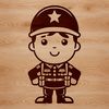 Military Figure Illustration A detailed illustration of a man in military attire, suitable for vector graphic designs.