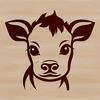Cute Cow Head Vector Design Illustrative cow head with farm animal features, suitable for vector design.