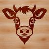 Free Beautiful Cow Clip Art Download A single cow's head, depicted in a simple illustration style.