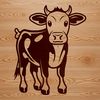 Farm Animal Illustration An illustration of a brown cow standing in a green field on a farm.