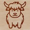 A simple line drawing of a cow, ideal for vector design and cutting machine use.