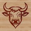 Beautiful Digital Cow Design A digital illustration of a cow's head, suitable for graphic design and cutting machine projects.