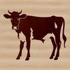 Green Meadow Cow Vector Graphic A realistic illustration of a cow standing in a green meadow.
