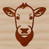 Cute Black and White Cow Illustration A black-and-white illustration of a cow's head with a simple farm animal design.