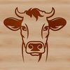 Farm Animal Illustration - Side View Cow Head A detailed illustration of a cow's head from the side view, featuring realistic facial features.