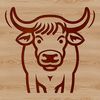 Simple line drawing of a cow's head, suitable for use in farm-themed designs or illustrations.