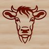 Vector Cow Face Design A detailed illustration of a cow's head with realistic facial features, suitable for digital design projects.