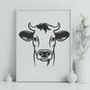 Detailed Cow Anatomy SVG Design Template An SVG image of a cow featuring detailed anatomy, ideal for design projects requiring farm animal illustrations.