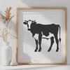 A realistic illustration of a cow in a field, suitable for use as clip art.