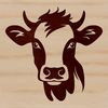 SVG Vector Design for Cows An illustration of a cow's head, suitable for vector design and cutting machines.