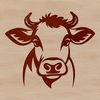 Free SVG Head Clip Art A high-quality illustration of a cow's head, suitable for use in vector design projects.