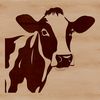 Farm Animal Face Illustration A high-quality vector graphic representation of a cow's facial profile.