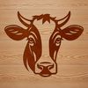 Farm Fresh SVG Design - Cow Head Clip Art An SVG file featuring an animal design of a cow's head, ideal for use with cutting machines like the Cricut or laser cutters.