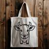 Simple Cows Line Art Image A simple line drawing of a farm animal, suitable for use in graphic design projects.