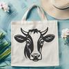 Detailed Cow Portrait Illustration A high-quality vector illustration of a cow's head with detailed features.