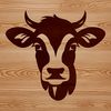 Cowhead Vector Graphics A detailed illustration of a cow's head with distinctive features, suitable for vector design projects.