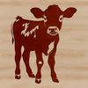 Pastoral Illustration A stylized illustration of a cow with its calf.