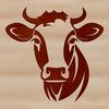 Whimsical Cow Illustration A simple illustration of a cow's head, suitable for vector graphics and design projects.