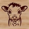 Cutting Edge Farm Friends A stylized illustration of a cow's head, suitable for vector art projects.
