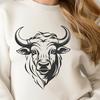 Detailed Vector Cows Head Design A detailed illustration of a cow's head, created in vector format for easy editing and customization.