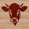 Cow Head SVG Design Clipart A black and white illustration of a cow's head, suitable for vector art and cutting machine designs.