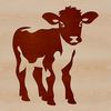 SVG Vector Design of a Cute Cow A digital illustration of a cow on a farm, suitable for vector design and cutting machine use.