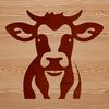 Beautiful Cow Head Graphics An illustration of a cow's head with prominent features and farm animal characteristics.
