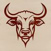 Cow Silhouette with Details A cow's head with details such as ears and eyes, suitable for vector designs or clip art.