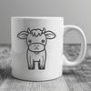 Cow Illustration for Vector Graphics A simple line drawing of a full-body cow, suitable for vector graphics and commercial or personal use.