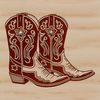 Intricate Boot Design Vector A classic pair of cowboy boots with intricate design elements.