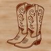 Hand-Drawn Western Footwear Design Vector illustration of cowboy boots with intricate design elements.