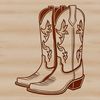 Bold Western Footwear A vector illustration of a pair of cowboy boots in bold design.